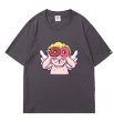 画像3: Angel donuts print short-sleeved  T-shirt　ユニセックス 男女兼用エンジェルドーナツプリント半袖Tシャツ (3)