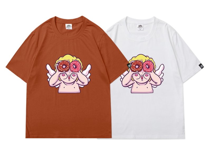 画像7: Angel donuts print short-sleeved  T-shirt ユニセックス 男女兼用エンジェルドーナツプリント半袖Tシャツ (7)