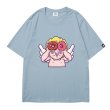 画像1: Angel donuts print short-sleeved  T-shirt　ユニセックス 男女兼用エンジェルドーナツプリント半袖Tシャツ (1)
