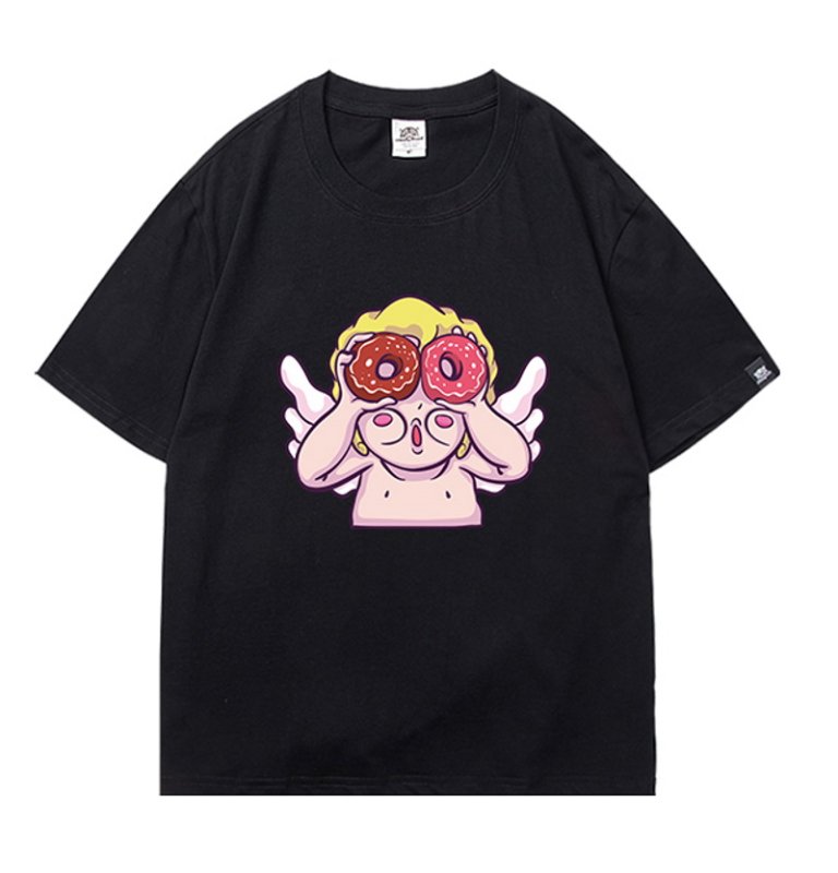 画像5: Angel donuts print short-sleeved  T-shirt ユニセックス 男女兼用エンジェルドーナツプリント半袖Tシャツ (5)