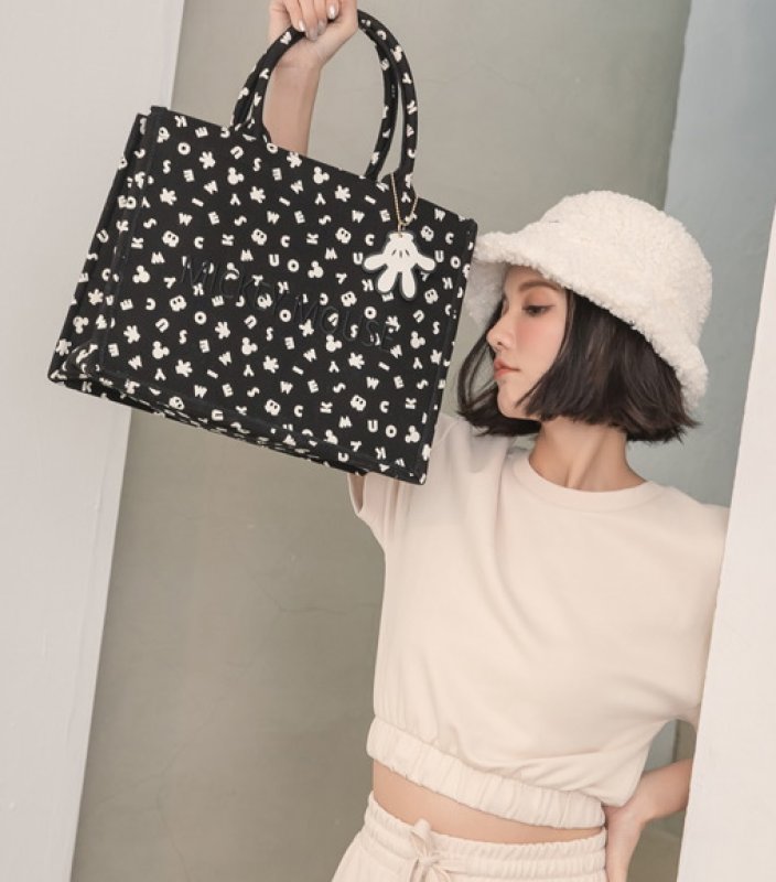 画像5: Mickey Mouse Portable Shoulder Bag All Match Commuter Bag  ミッキーマウス ミッキートートショルダー2WAYバッグ (5)