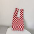 画像10: Check Damier Pattern Tote Shoulder Eco Bag　チェックダミエ柄トートショルダーエコバッグ (10)