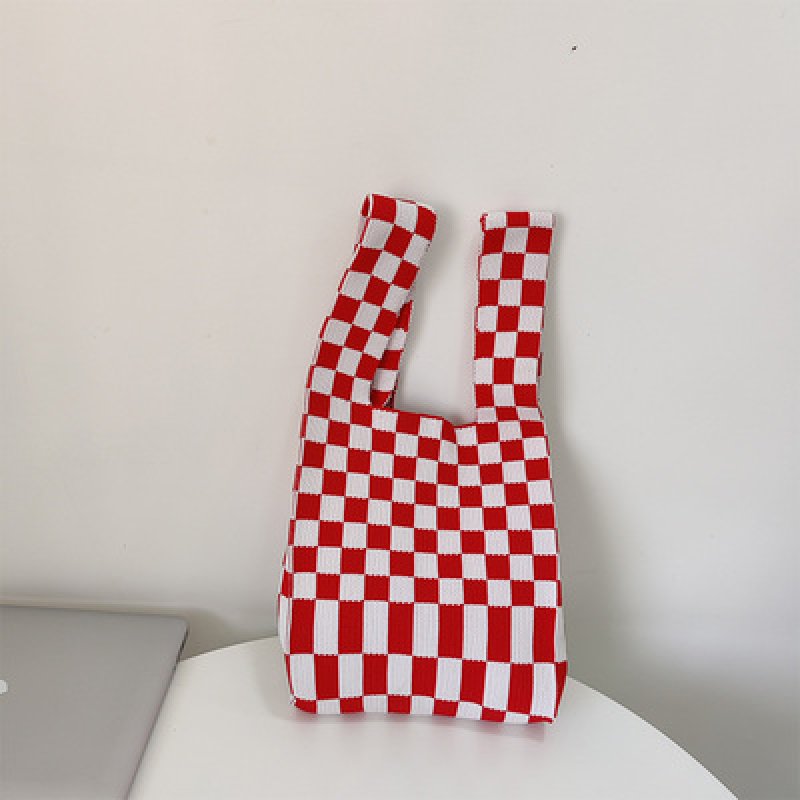 画像10: Check Damier Pattern Tote Shoulder Eco Bag チェックダミエ柄トートショルダーエコバッグ (10)