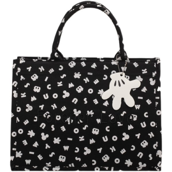 画像1: Mickey Mouse Portable Shoulder Bag All Match Commuter Bag  ミッキーマウス ミッキートートショルダー2WAYバッグ (1)