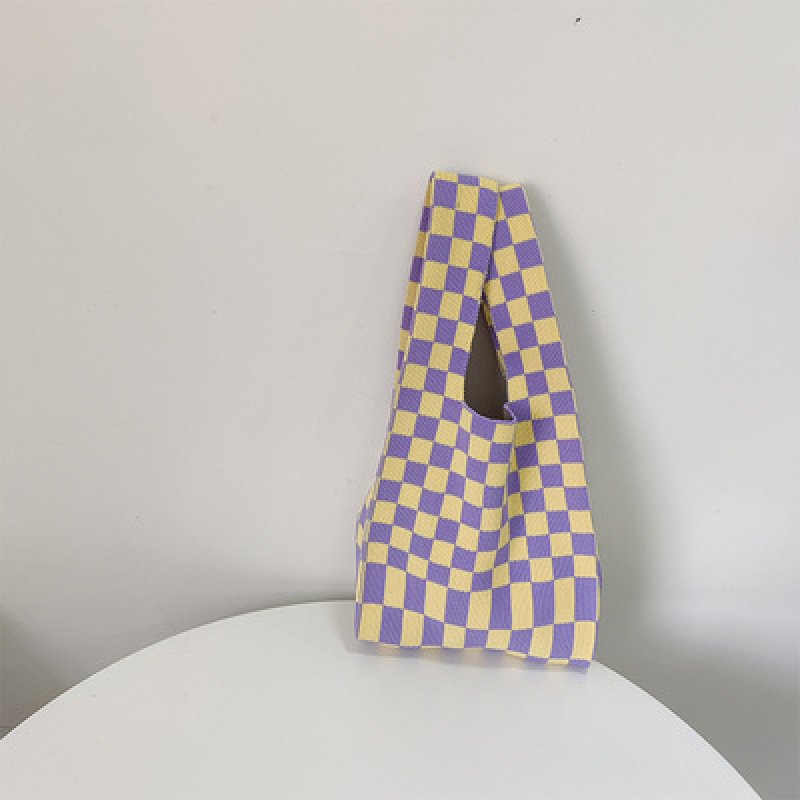 画像9: Check Damier Pattern Tote Shoulder Eco Bag チェックダミエ柄トートショルダーエコバッグ (9)