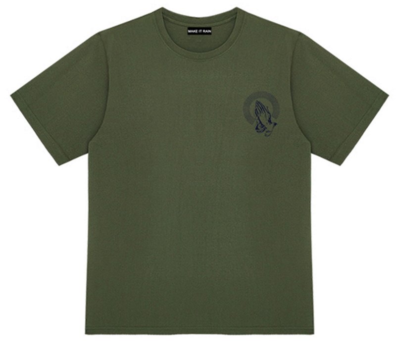 画像7: Put your prayers together print short-sleeved  T-shirt ユニセックス 男女兼用クリスチャン祈りプリント半袖Tシャツ (7)