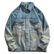 画像1: gradient denim jacket G Jean jacket blouson  ユニセックス 男女兼用グラフィックデニムスジャケット Gジャン ブルゾン (1)