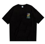 画像1: tassel daisy embroidery  short-sleeved  T-shirt　ユニセックス 男女兼用タッセルデイジー刺繡半袖Tシャツ (1)