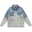 画像3: gradient denim jacket G Jean jacket blouson  ユニセックス 男女兼用グラフィックデニムスジャケット Gジャン ブルゾン (3)