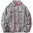 画像1: Ethnic Weaving and Embroidered Lapel Jacket G Jean jacket blouson  ユニセックス 男女兼用エスニックウィービングジャケット Gジャン ブルゾン (1)