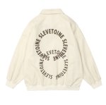 画像8: Double Circle Letter Print Lapel Jacket BASEBALL JACKET baseball uniform jacket blouson  ユニセックス 男女兼用ダブルサークルレタープリントスタジアムジャンパー スタジャン MA-1 ボンバー ジャケット ブルゾン (8)