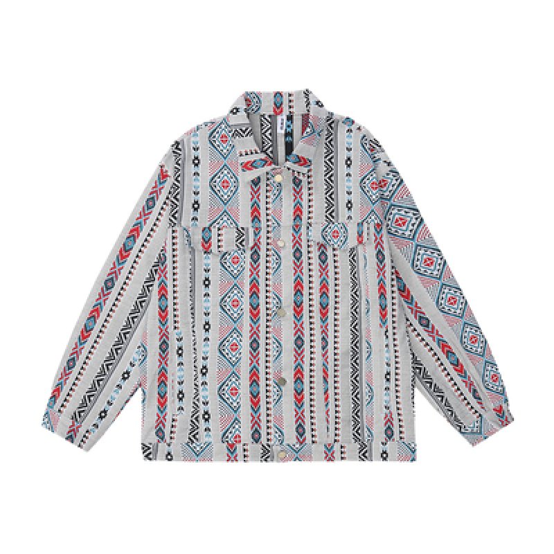 画像5: Ethnic Weaving and Embroidered Lapel Jacket G Jean jacket blouson  ユニセックス 男女兼用エスニックウィービングジャケット Gジャン ブルゾン (5)