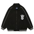 画像4: Double Circle Letter Print Lapel Jacket BASEBALL JACKET baseball uniform jacket blouson  ユニセックス 男女兼用ダブルサークルレタープリントスタジアムジャンパー スタジャン MA-1 ボンバー ジャケット ブルゾン (4)