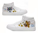 画像4: Tom and Jerry & Mickey Mouse＆Sponge BobHigh Top Leather Sneakers　男女兼用ユニセックストムとジェリー＆ミッキーマウス＆スポンジボブハイカットレザースニーカー レースアッープ スニーカー (4)