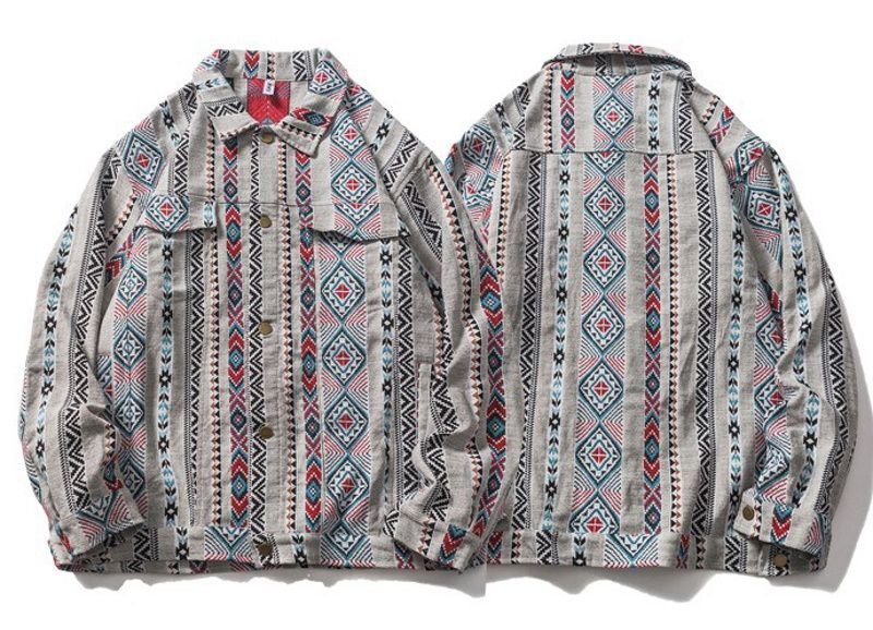 画像3: Ethnic Weaving and Embroidered Lapel Jacket G Jean jacket blouson  ユニセックス 男女兼用エスニックウィービングジャケット Gジャン ブルゾン (3)