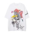 画像1: Tom and Jerry Graphic Paint Short Sleeve T-shirt　ユニセックス 男女兼用トムとジェリートム＆ジェリーグラフィックペイント半袖Tシャツ (1)