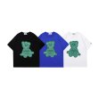 画像4: Border bear Graphic Paint Short Sleeve T-shirt　ユニセックス 男女兼用ボーダーベア熊グラフィックペイント半袖Tシャツ (4)