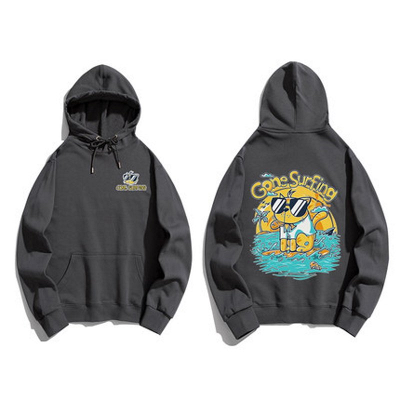 画像3: Sunglasses cat cartoon kitten print hoodie ユニセックス 男女兼用サングラスキャットフーディー パーカー (3)