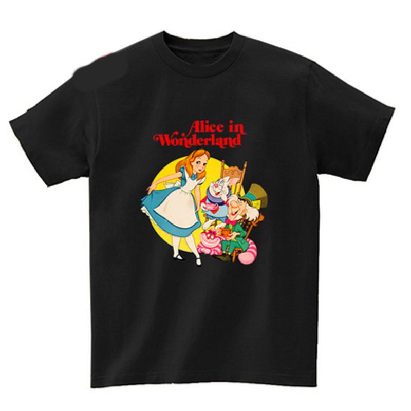 画像4: Alice Wonderland short-sleeved printed T-shirt ユニセックス 男女兼用アリスワンダーランドプリント半袖Tシャツ (4)