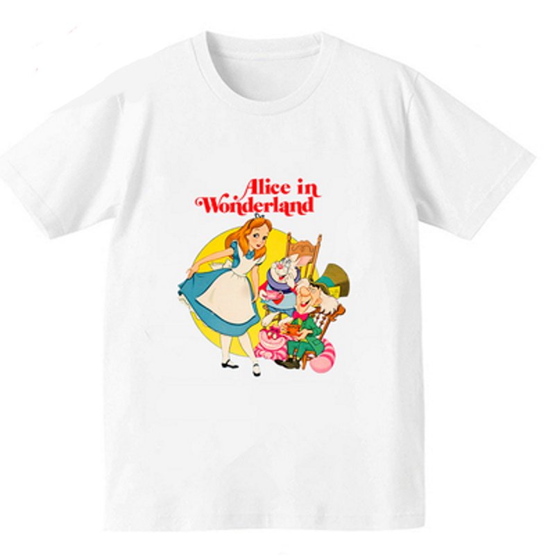 画像2: Alice Wonderland short-sleeved printed T-shirt ユニセックス 男女兼用アリスワンダーランドプリント半袖Tシャツ (2)