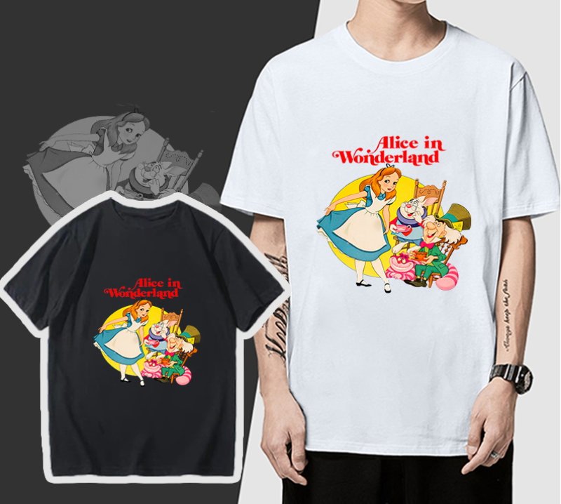 画像9: Alice Wonderland short-sleeved printed T-shirt ユニセックス 男女兼用アリスワンダーランドプリント半袖Tシャツ (9)