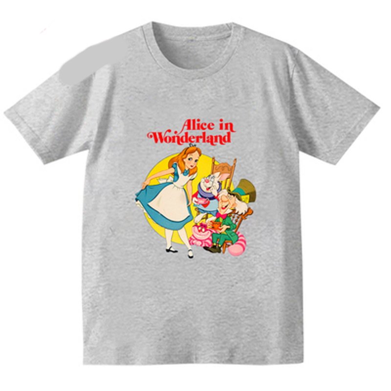 画像7: Alice Wonderland short-sleeved printed T-shirt ユニセックス 男女兼用アリスワンダーランドプリント半袖Tシャツ (7)