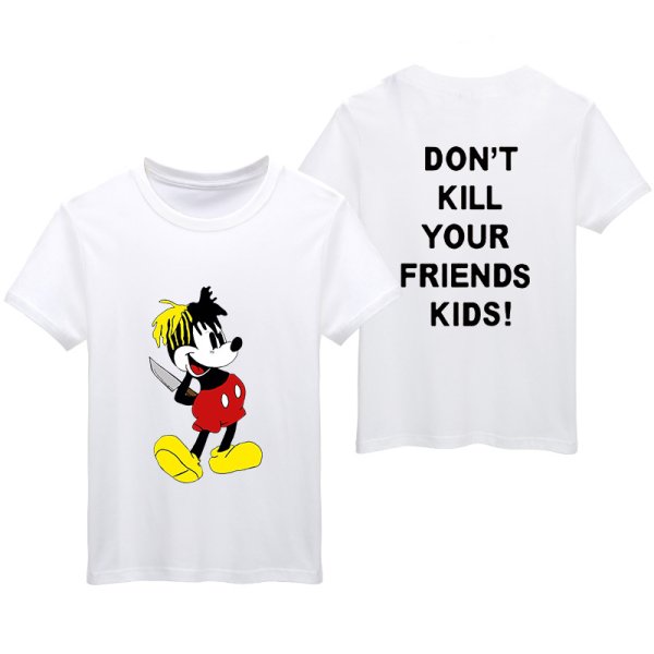 画像1: Don't Die Your Friend BlondeGang Mickey Mouse Print Short Sleeve T-shirt　ユニセックス 男女兼用Don't Die Your Friend金髪ギャングミッキーミッキーマウス半袖Tシャツ (1)
