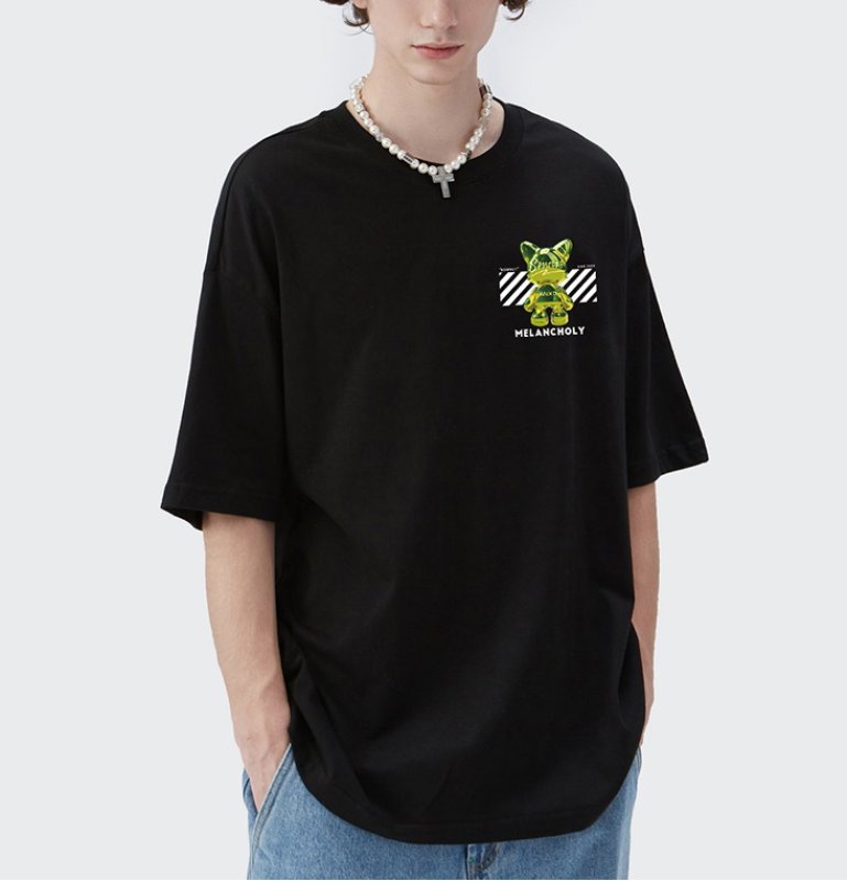 画像8: kaws hip hop oversized T-shirt T-shirt　ユニセックス 男女兼用 カウズヒップホップオーバーサイズ半袖Tシャツ (8)
