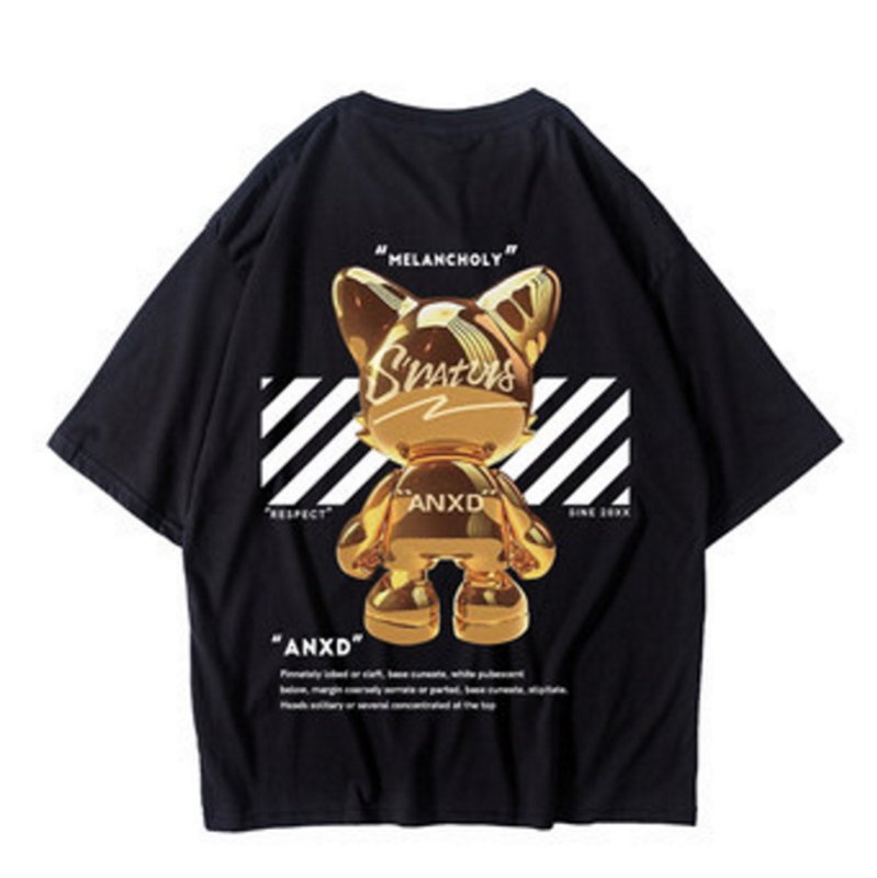 画像1: kaws hip hop oversized T-shirt T-shirt　ユニセックス 男女兼用 カウズヒップホップオーバーサイズ半袖Tシャツ (1)