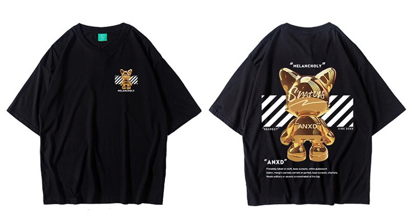 画像4: kaws hip hop oversized T-shirt T-shirt　ユニセックス 男女兼用 カウズヒップホップオーバーサイズ半袖Tシャツ (4)
