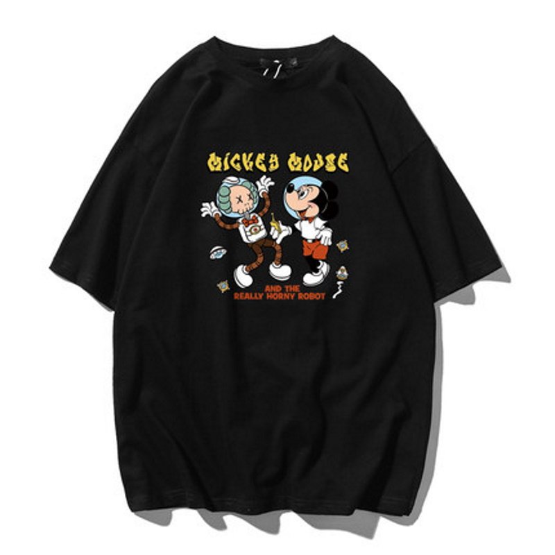 画像3: Mickey Mouse x kaws Joint Nasa Print Short Sleeve T-shirt　ユニセックス 男女兼用ミッキーマウス×カウズジョイントナサ半袖Tシャツ (3)