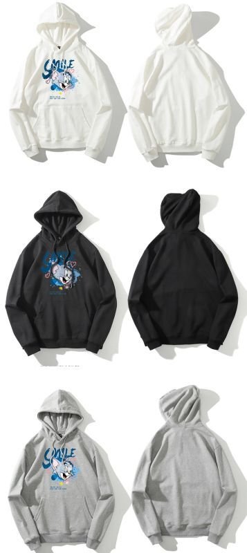 画像7: SALE セール Tom and Jerry Smile Paint Hoodie Sweatshirt ユニセックス 男女兼用 トムとジェリー スマイル ペイント フーディートム&ジェリーフーディー パーカー (7)