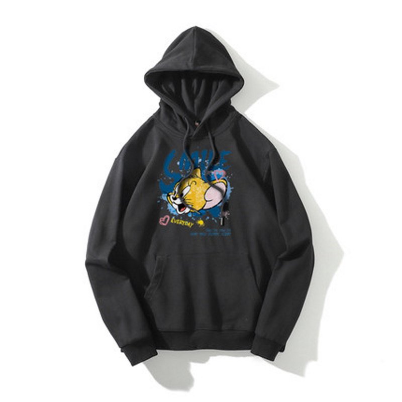画像6: SALE セール Tom and Jerry Smile Paint Hoodie Sweatshirt ユニセックス 男女兼用 トムとジェリー スマイル ペイント フーディートム&ジェリーフーディー パーカー (6)