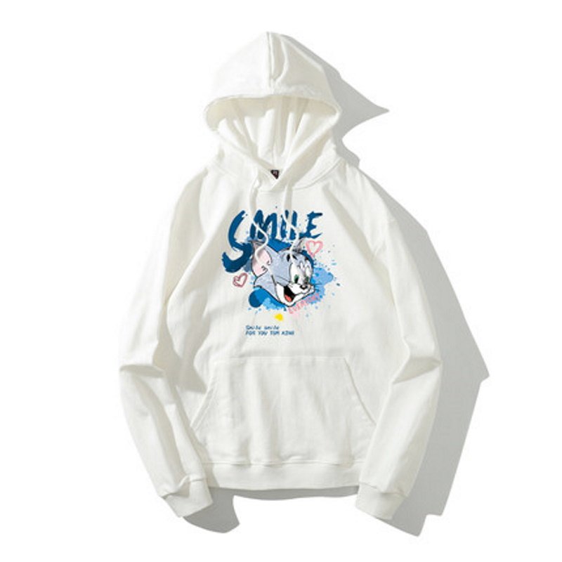 画像4: SALE セール Tom and Jerry Smile Paint Hoodie Sweatshirt ユニセックス 男女兼用 トムとジェリー スマイル ペイント フーディートム&ジェリーフーディー パーカー (4)