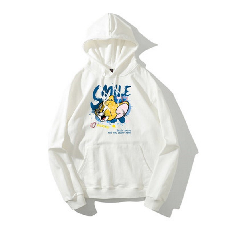 画像5: SALE セール Tom and Jerry Smile Paint Hoodie Sweatshirt ユニセックス 男女兼用 トムとジェリー スマイル ペイント フーディートム&ジェリーフーディー パーカー (5)