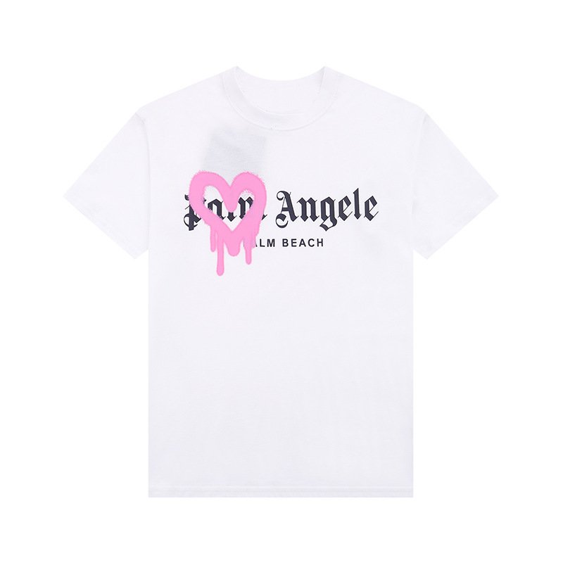 画像3: Muddy heart print Palm Angels Short Sleeve T-shirt ユニセックス 男女兼用ドロドロハートプリント半袖Tシャツ (3)