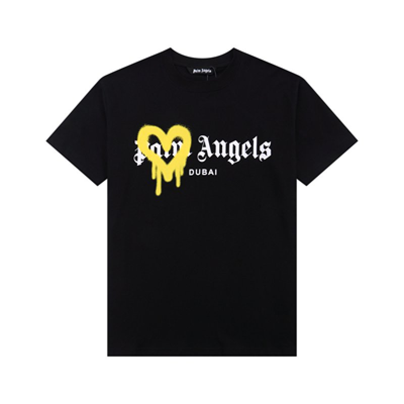 画像10: Muddy heart print Palm Angels Short Sleeve T-shirt ユニセックス 男女兼用ドロドロハートプリント半袖Tシャツ (10)
