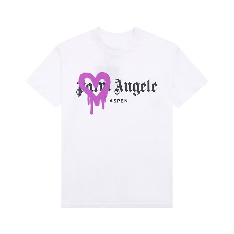 画像5: Muddy heart print Palm Angels Short Sleeve T-shirt ユニセックス 男女兼用ドロドロハートプリント半袖Tシャツ (5)