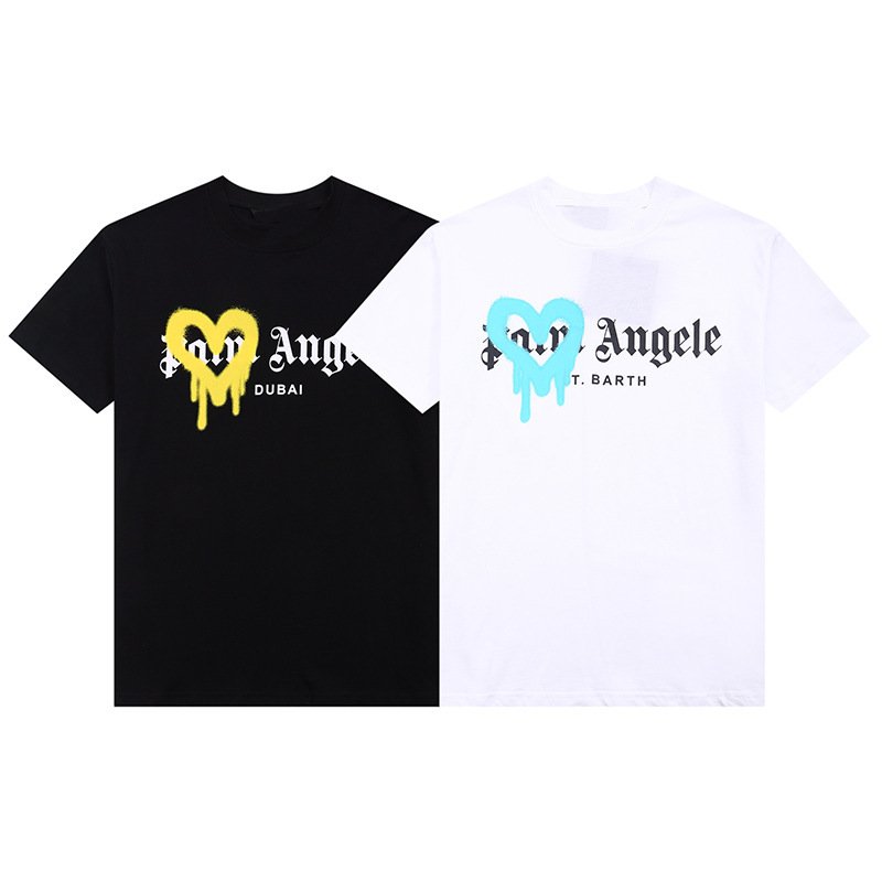 画像7: Muddy heart print Palm Angels Short Sleeve T-shirt ユニセックス 男女兼用ドロドロハートプリント半袖Tシャツ (7)