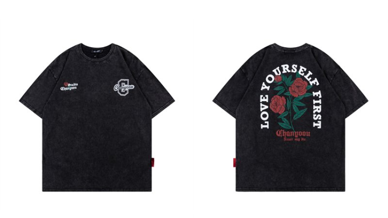 画像4: heavy work old flower short-sleeved T-shirt  ユニセックス 男女兼用ヘビーワークオールドフラワー半袖Tシャツ (4)