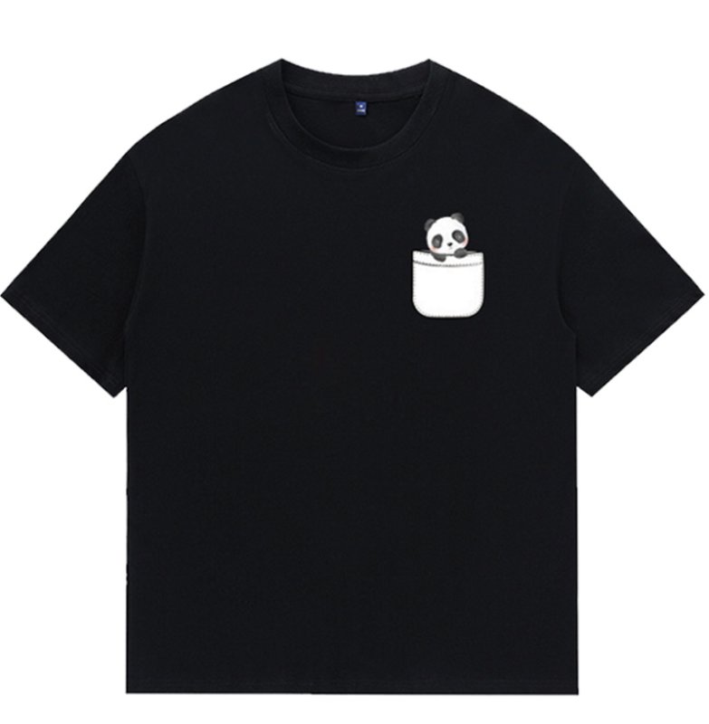 画像2: Imitation pocket  panda print short-sleeved T-shirt  ユニセックス 男女兼用ポケットパンダ半袖Tシャツ (2)