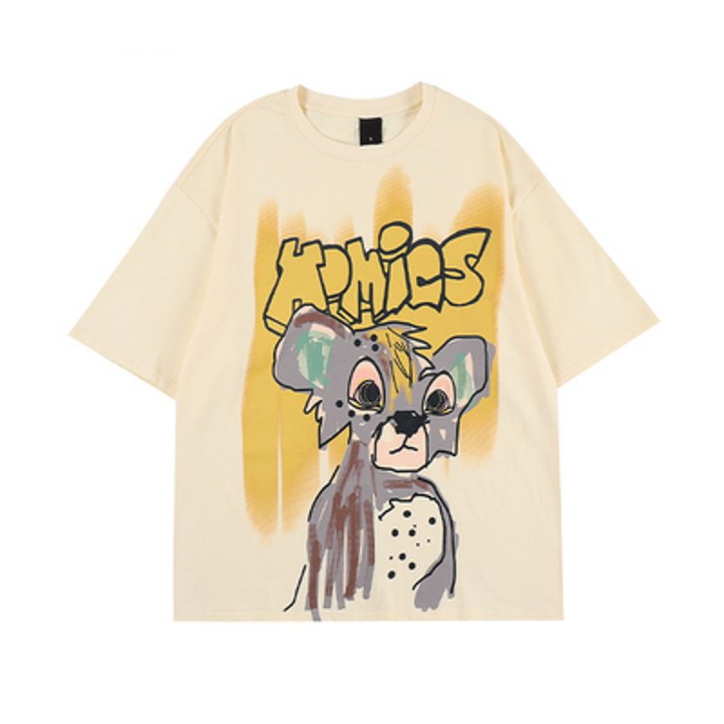 画像3: Dock graffiti print short-sleeved T-shirt 　ユニセックス 男女兼用ドッググラフィック半袖Tシャツ (3)