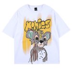 画像2: Dock graffiti print short-sleeved T-shirt 　ユニセックス 男女兼用ドッググラフィック半袖Tシャツ (2)
