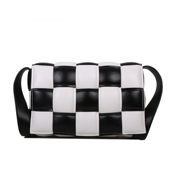 画像10: Plaid leather tote shoulder bag　レザー編み込みメッシュトートショルダーバッグ (10)