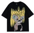 画像1: Dock graffiti print short-sleeved T-shirt 　ユニセックス 男女兼用ドッググラフィック半袖Tシャツ (1)