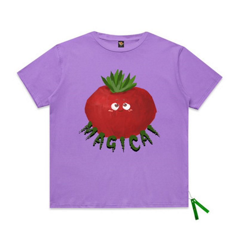 画像8:  Red turnipprint short-sleeved T-shirt  ユニセックス 男女兼用レッドターニップ赤カブプリント半袖Tシャツ (8)