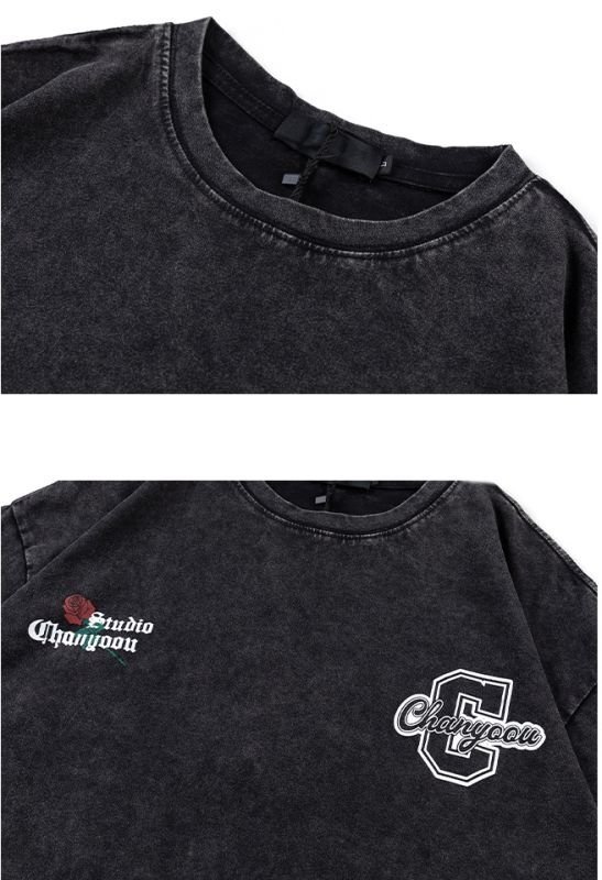 画像8: heavy work old flower short-sleeved T-shirt  ユニセックス 男女兼用ヘビーワークオールドフラワー半袖Tシャツ (8)