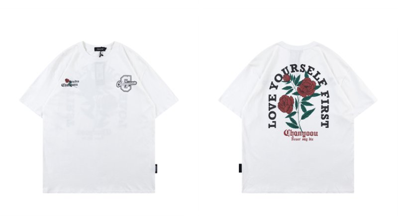 画像3: heavy work old flower short-sleeved T-shirt  ユニセックス 男女兼用ヘビーワークオールドフラワー半袖Tシャツ (3)