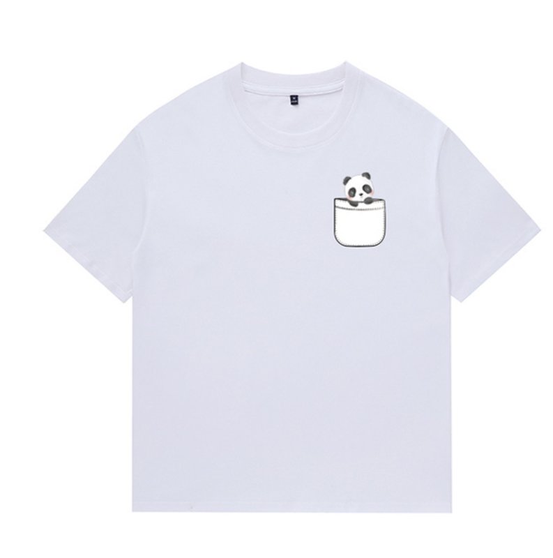 画像4: Imitation pocket  panda print short-sleeved T-shirt  ユニセックス 男女兼用ポケットパンダ半袖Tシャツ (4)