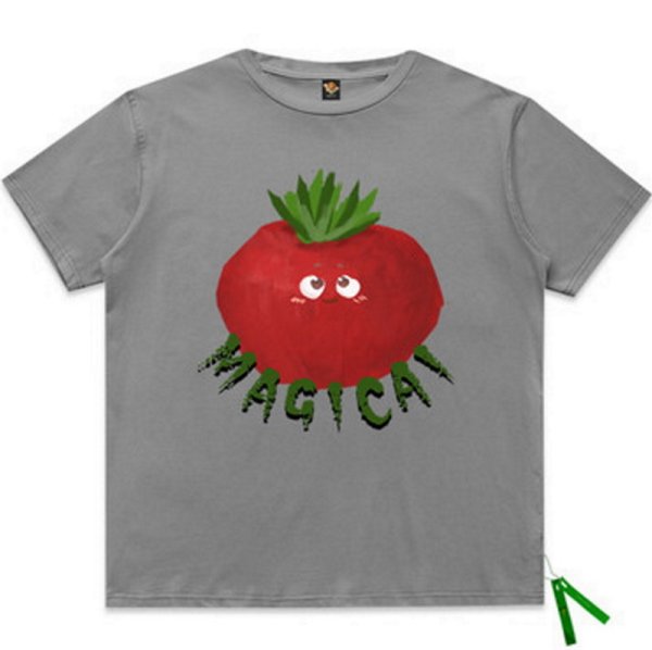 画像1:  Red turnipprint short-sleeved T-shirt 　ユニセックス 男女兼用レッドターニップ赤カブプリント半袖Tシャツ (1)